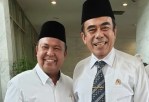 Kakanwil Kemenag Kepri, Dr.Drs. H. Mukhlisuddin, SH, MA (kiri) bersama dengan Menteri Agama RI, H. Fachrul Razi. (istimewa)
