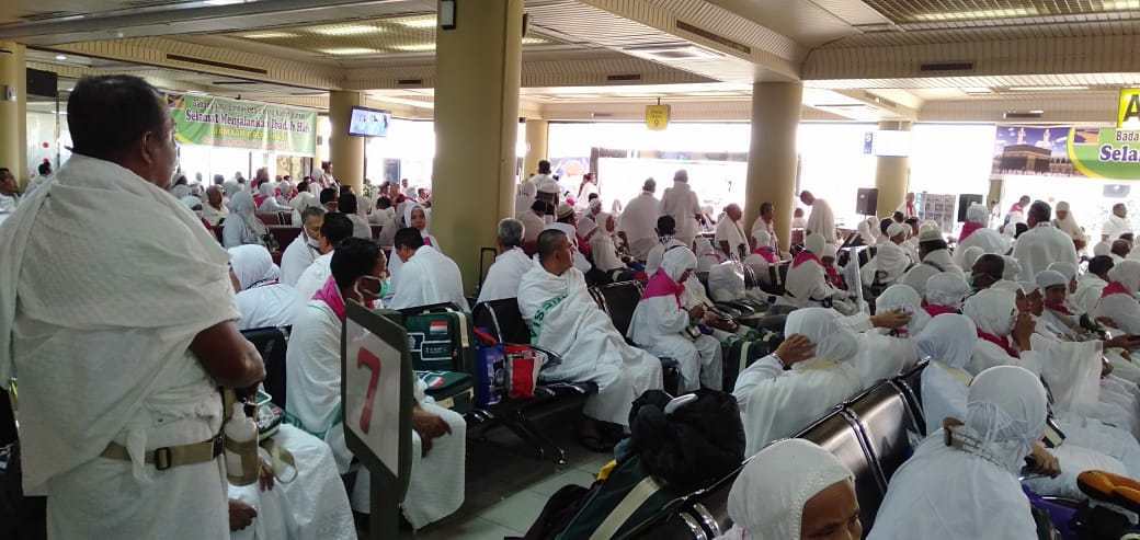 Jamaah Embarkasi Batam saat hendak menuju tanah suci. (dokumen)