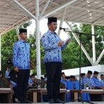 Walikota Batam, Muhammad Rudi saat upacara HUT ke-48 Korpri. (damri/haluankepri.com)