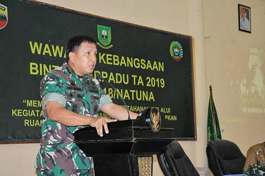 Kegiatan Wasbang Binter tahun 2019 di Gedung Sri Srindit Ranai, Kamis (28/11/2019). (fatur/haluankepri.com) Kegiatan Wasbang Binter tahun 2019 di Gedung Sri Srindit Ranai, Kamis (28/11/2019). (fatur/haluankepri.com)