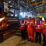 Bupati Karimun Aunur Rafiq menyaksikan pembukaan proyek baru PT Saipem Karimun Yard (SKY). (istimewa)