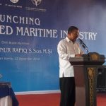 Bupati Karimun Aunur Rafiq saat melaunching Meral Integrated Maritime Industry. (ilham-haluankepri.com)