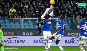 Cristiano Ronaldo mencetak gol saat Juventus jumpa Sampdoria. (internet)