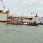 Pompong nelayan Tebing saat merapat ke KIP PT Timah. (ilham/haluankepri.com)