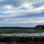 Pembangunan Stadion Dompak. (eva/haluankepri.com)