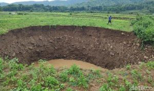 Lubang di area persawaha di Maros. (internet)