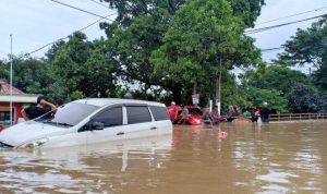 Banjir di salah satu wilayah di Jakarta. (internet)