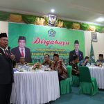 Kakanwil Kemenag Kepri, Dr. Drs. H. Mukhlisuddin, SH, MA, memberikan sambutan saat acara temu tokoh agama, pensiunan dan syukuran di Aula Kanwil Kemenag Kepri di Tanjungpinang, Jumat (3/1/2020). (istimewa)